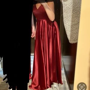 Windsor Burgundy Floor Length A Line Dress